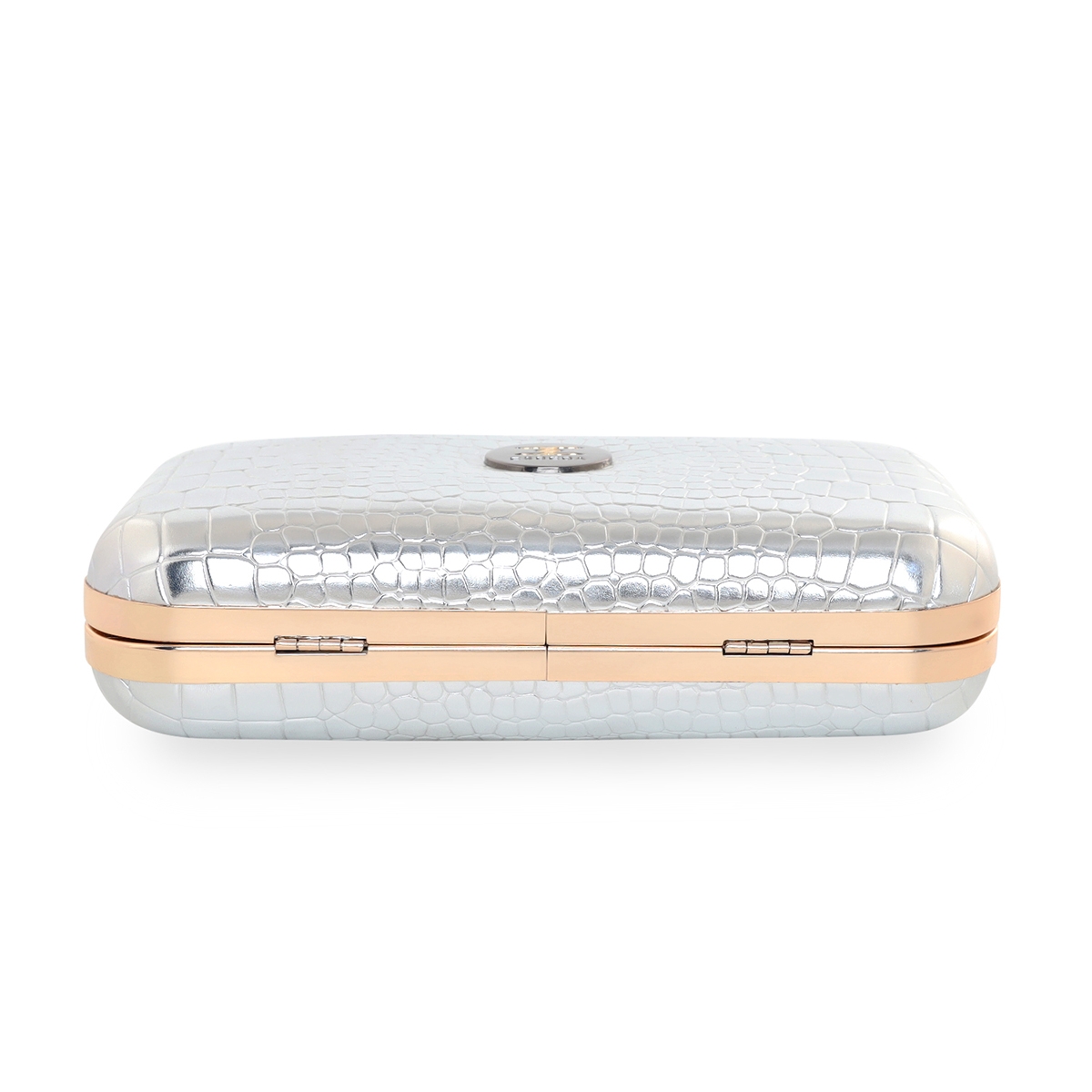 Women's Silver PU Solid Clutches