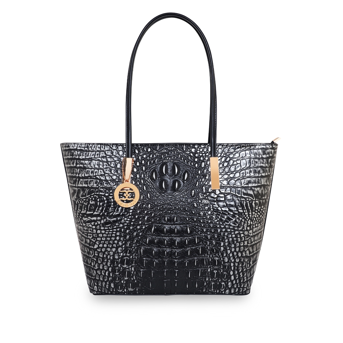 ESBEDA | ESBEDA Blackish Grey Color Crocodile Pattern Printed Handbag For Women