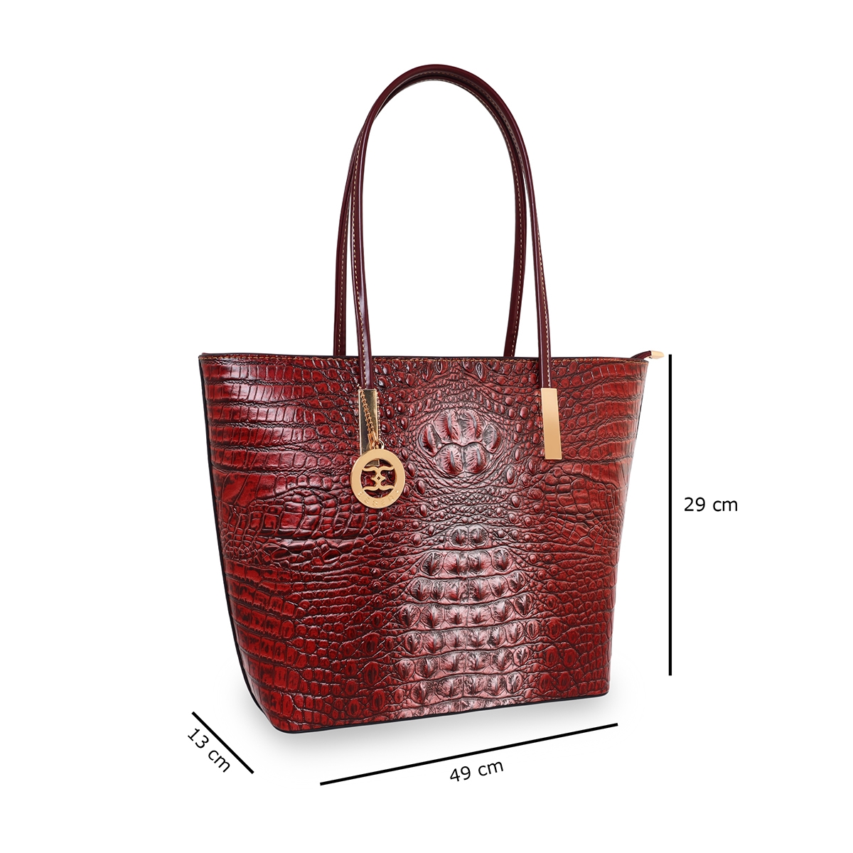 ESBEDA | ESBEDA Blood Red Color Crocodile Pattern Printed Handbag For Women 1