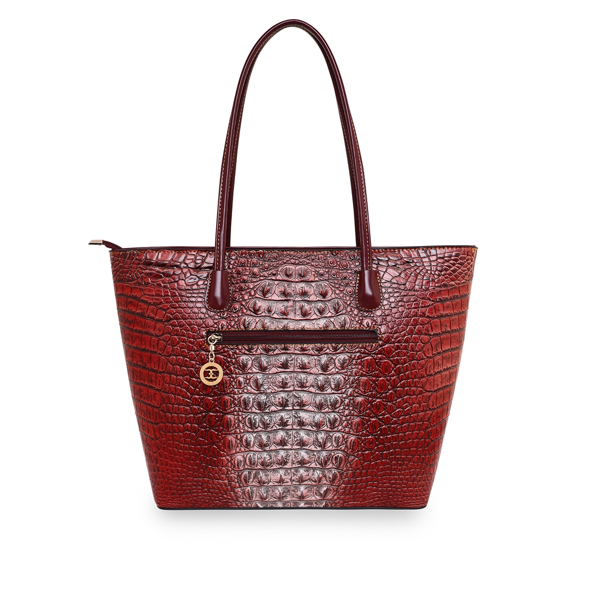 ESBEDA | ESBEDA Blood Red Color Crocodile Pattern Printed Handbag For Women 2