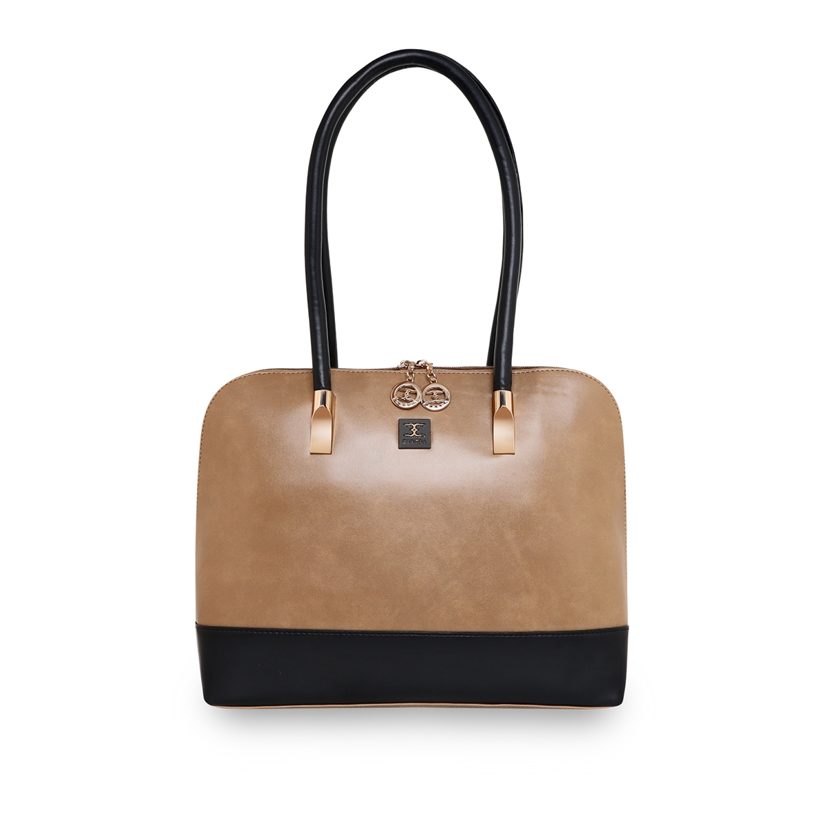 ESBEDA | ESBEDA Beige Black Color D shaped handbag For Women's