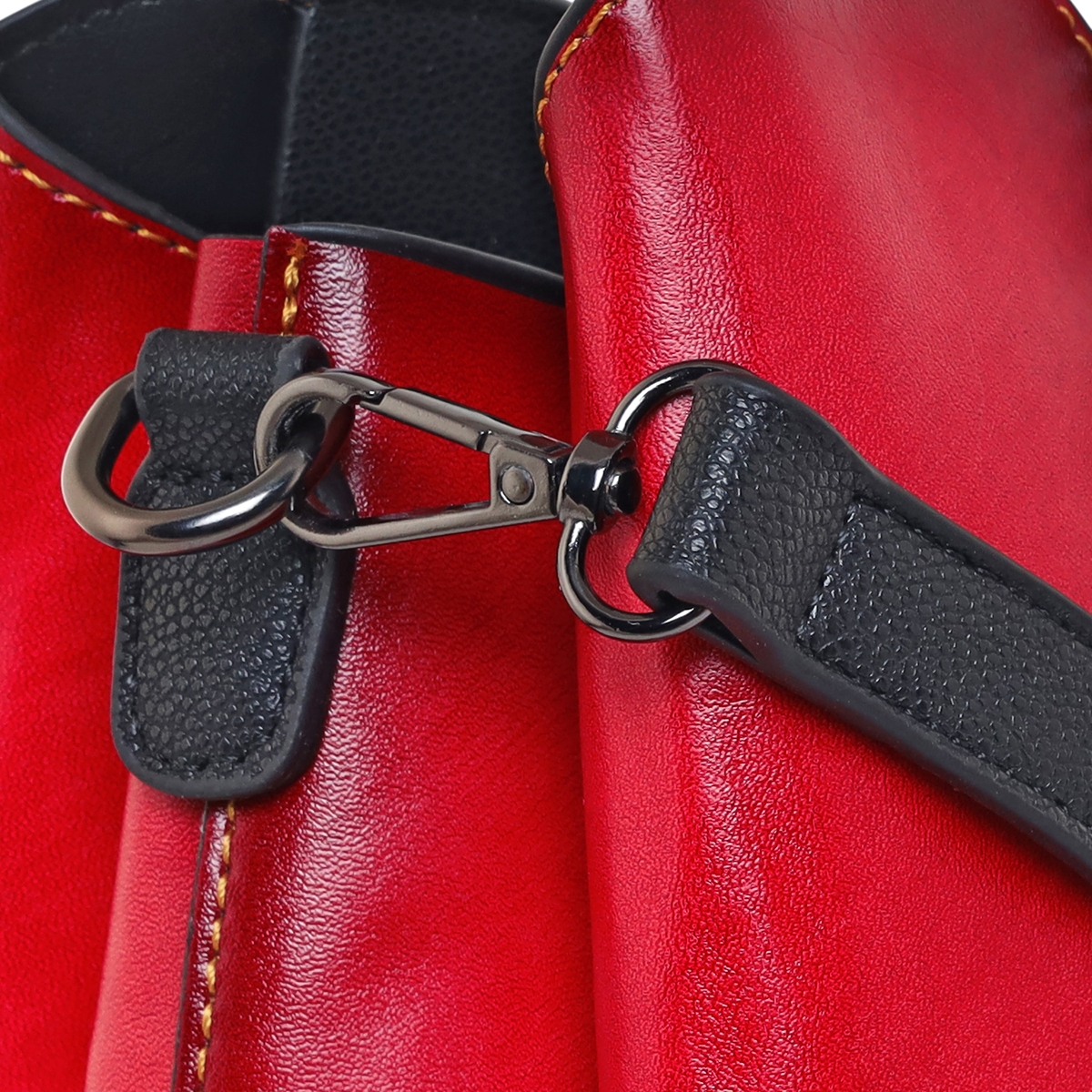 ESBEDA | ESBEDA Red Color Floral Embossed Handbag For Women 8