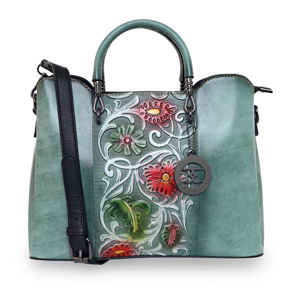 ESBEDA | ESBEDA Green Color Floral Embossed Handbag For Women