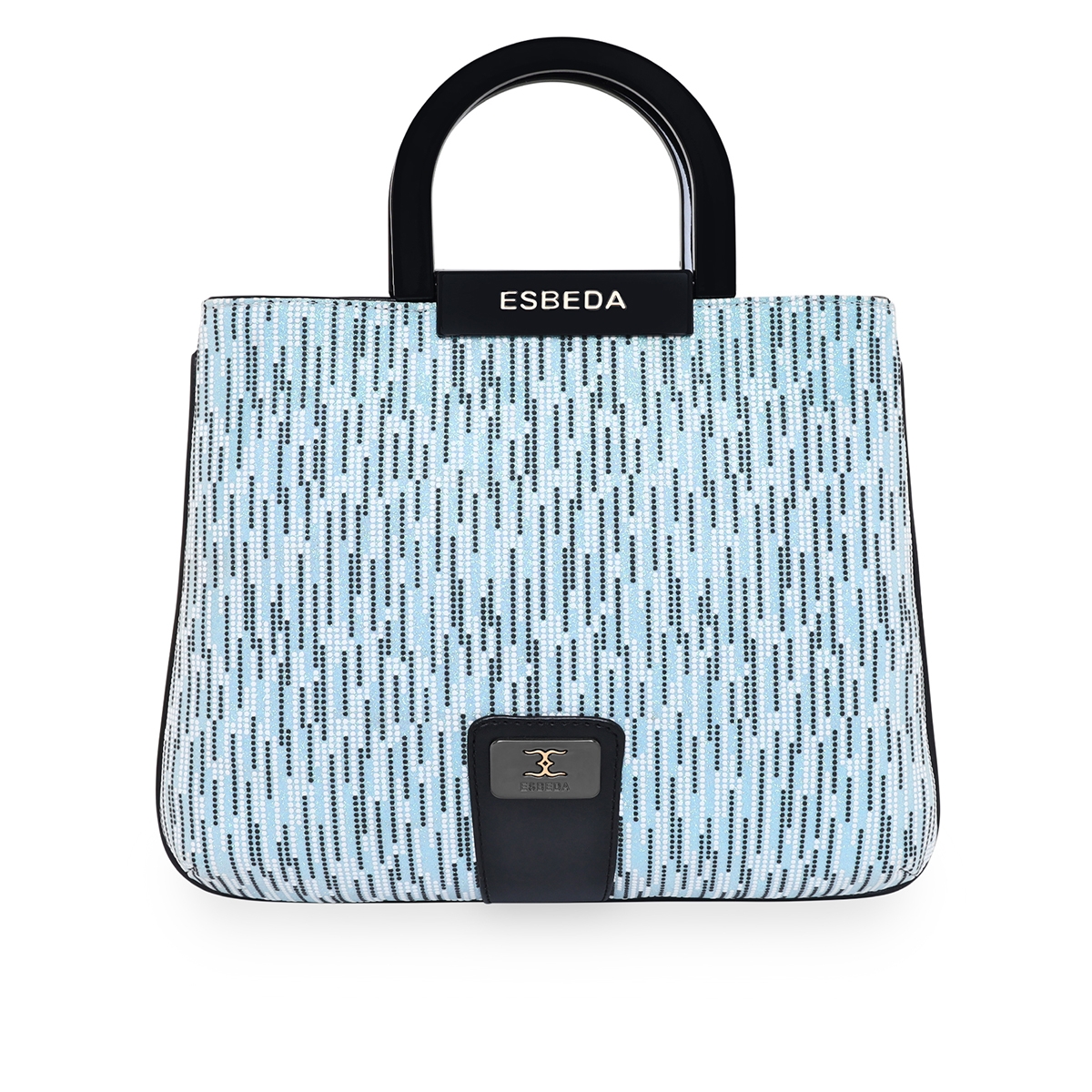 ESBEDA | ESBEDA Blue Colour Dot Printed Glitter Shine Handbag for Women