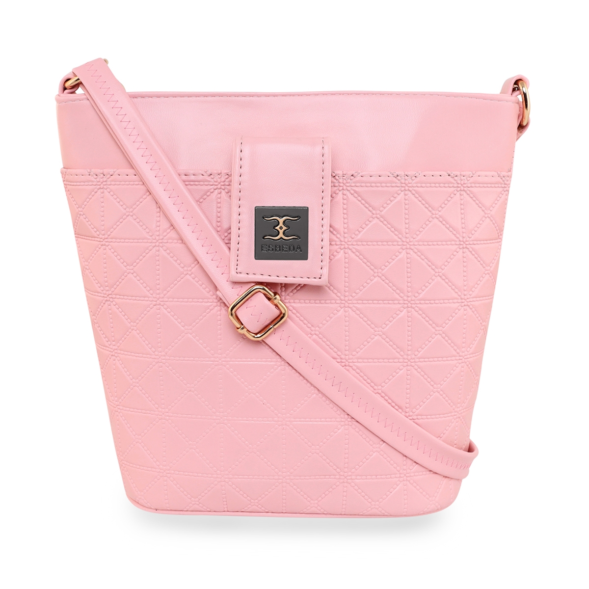 ESBEDA | ESBEDA Pink Colour Emboss Texture Sling bag for Women