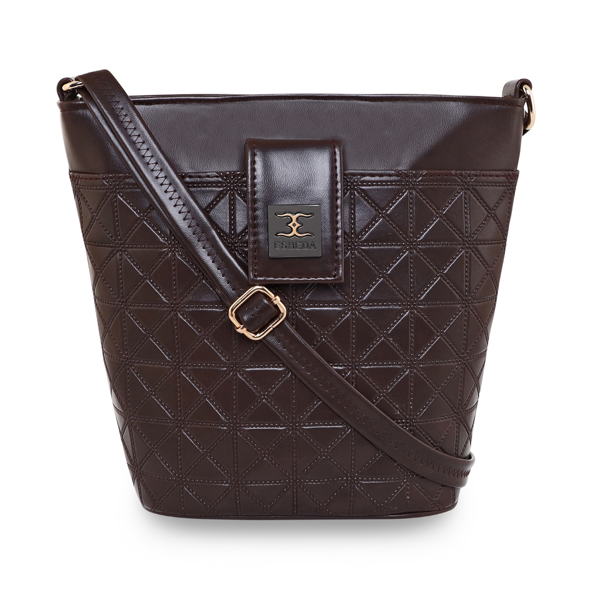 ESBEDA | ESBEDA Brown Colour Emboss Texture Sling bag for Women