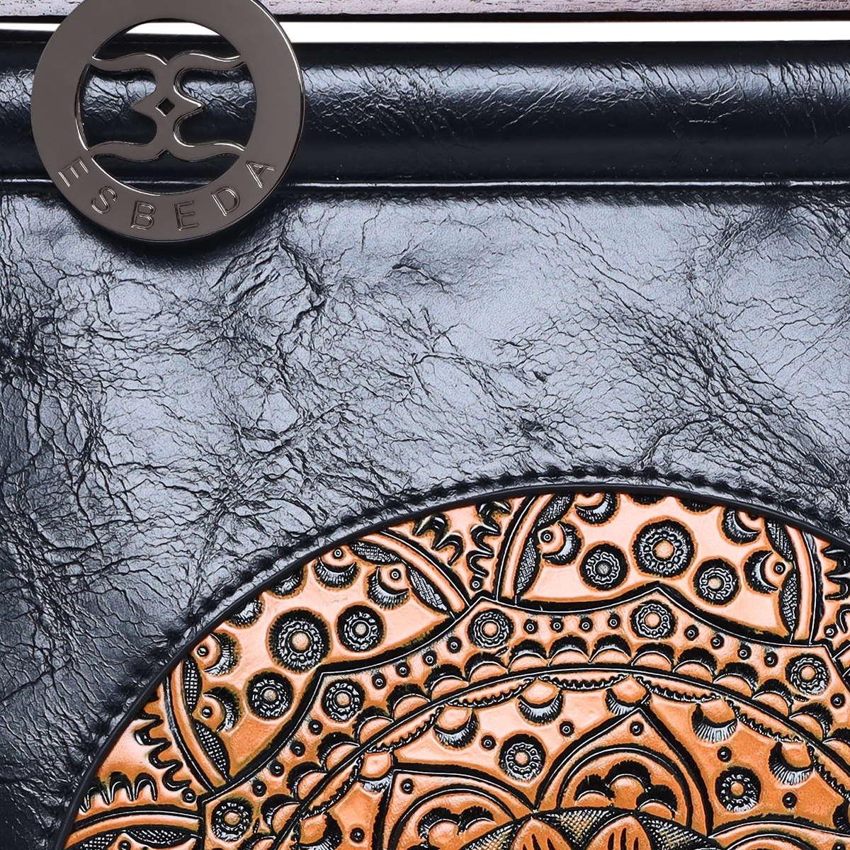 ESBEDA Black Color Floral Embroidery Pattern Handbag for Women 