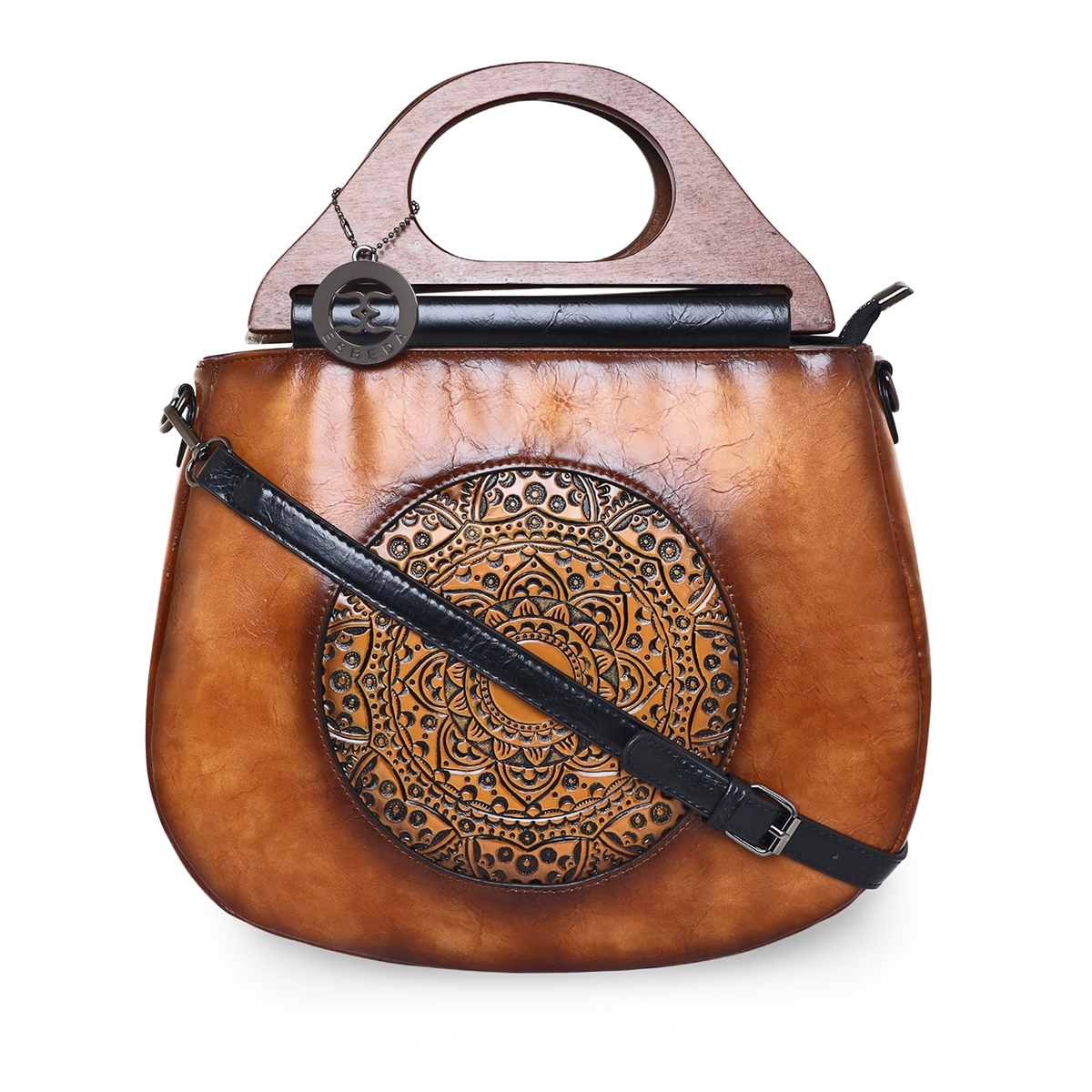 ESBEDA | ESBEDA Tan Color Floral Embroidery Pattern Handbag for Women 