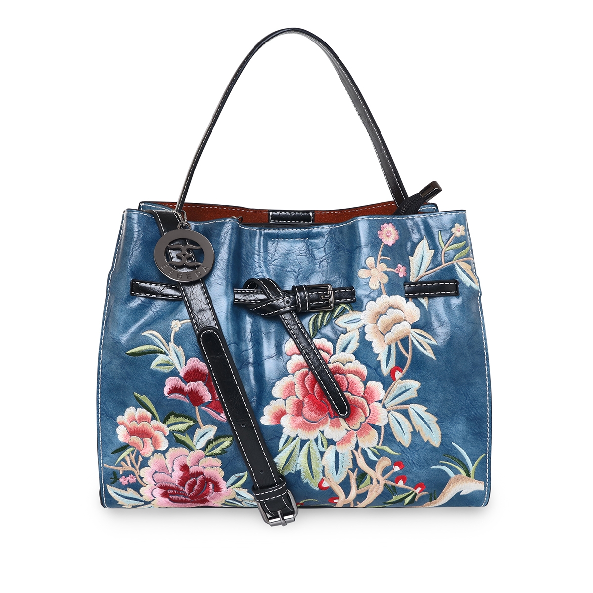 ESBEDA | ESBEDA Blue Color Solid Pattern Wooden Handle Handbag  for Women 