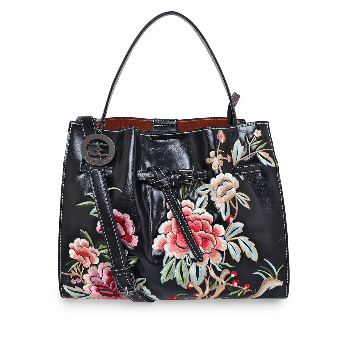 ESBEDA | ESBEDA Black Color Solid Pattern Wooden Handle Handbag  for Women 