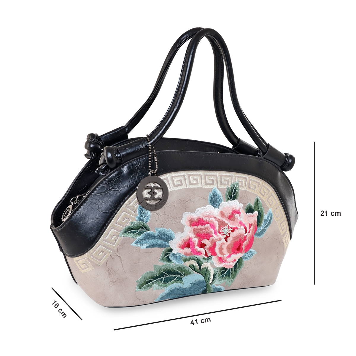 ESBEDA | ESBEDA Beige Color Embroidered Pattern Floral Embroidery Handbag for Women  1