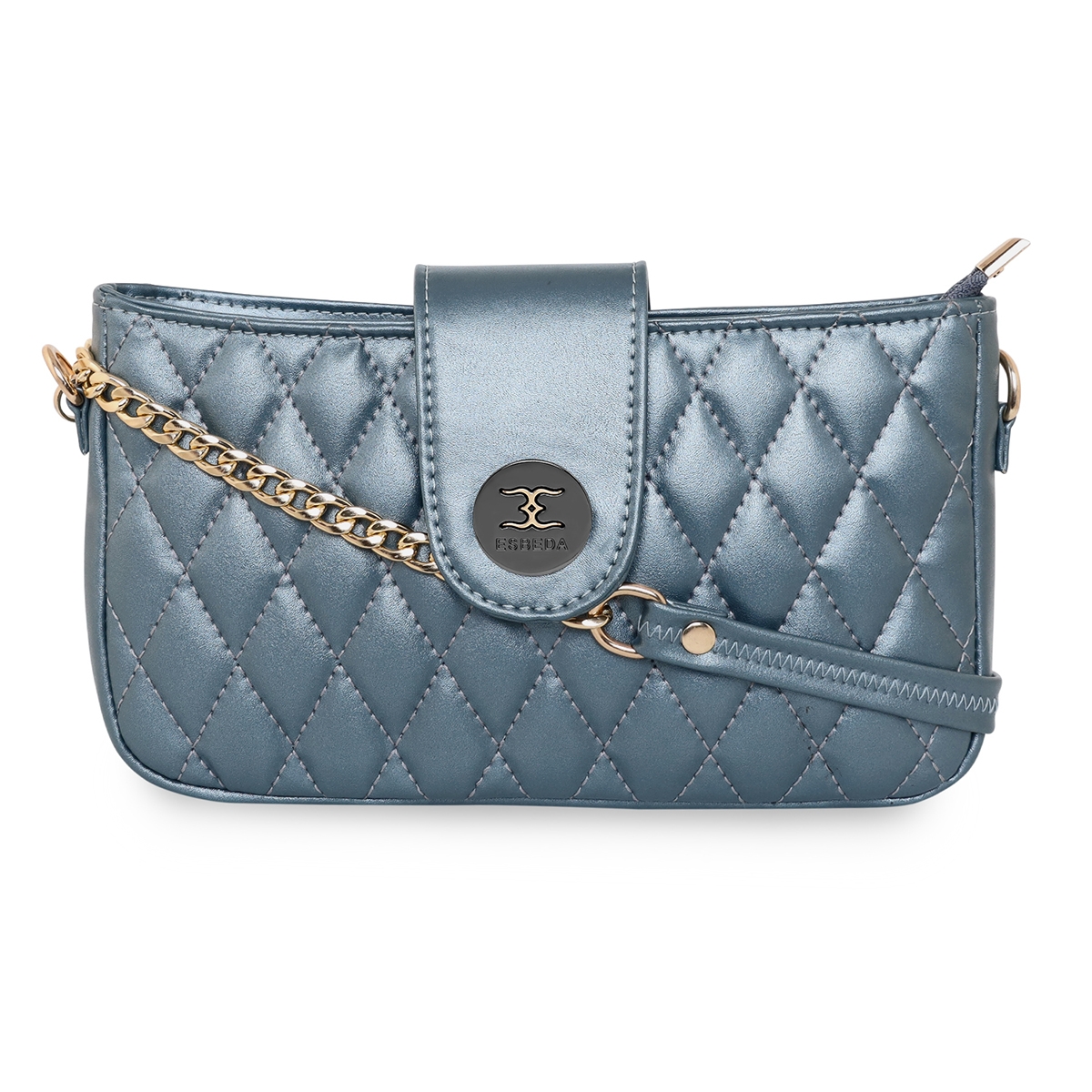 ESBEDA | ESBEDA Blue Color quilted with Chain Strap For Women
