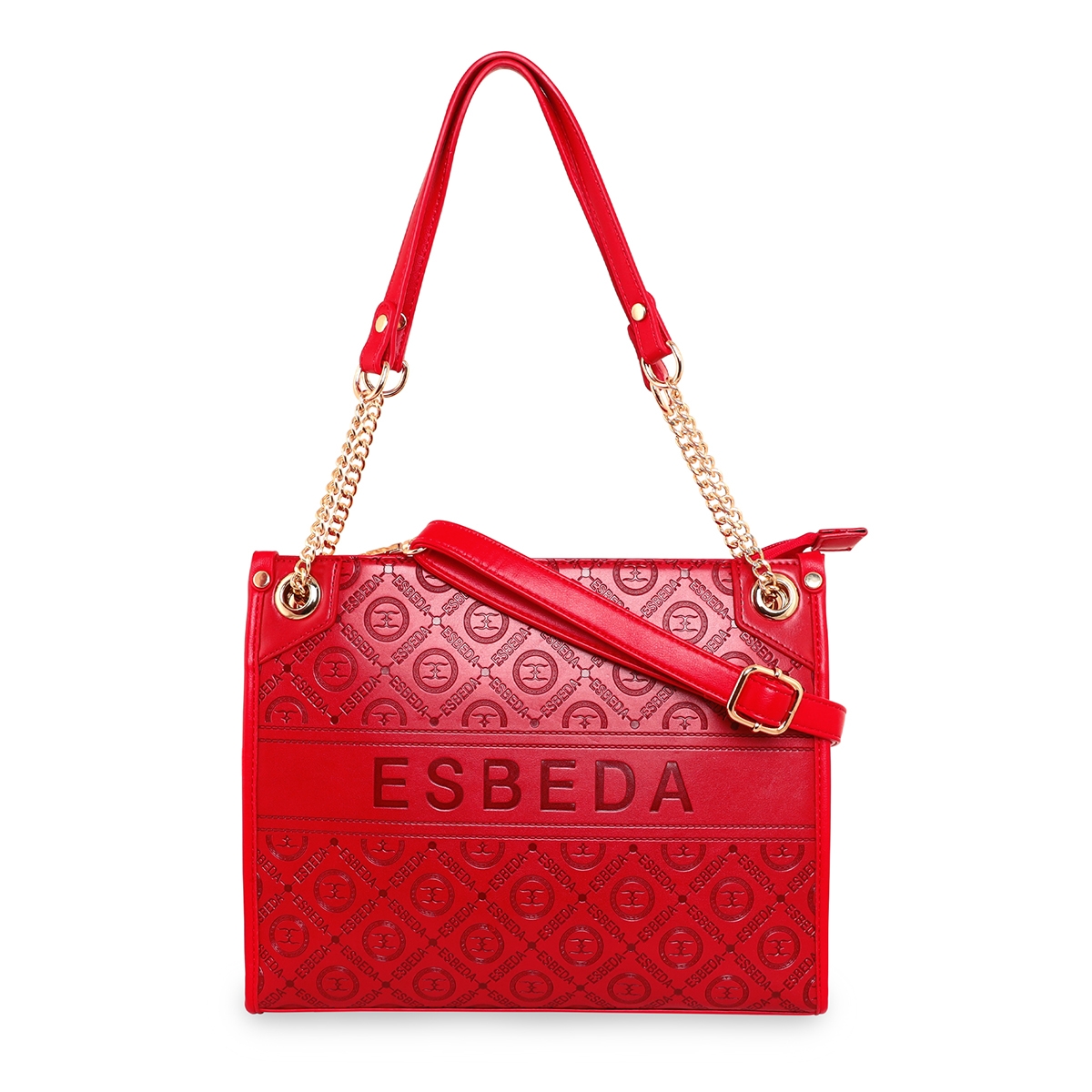 ESBEDA | ESBEDA Red Color ESBEDA Logo Embossed Handbag For Women