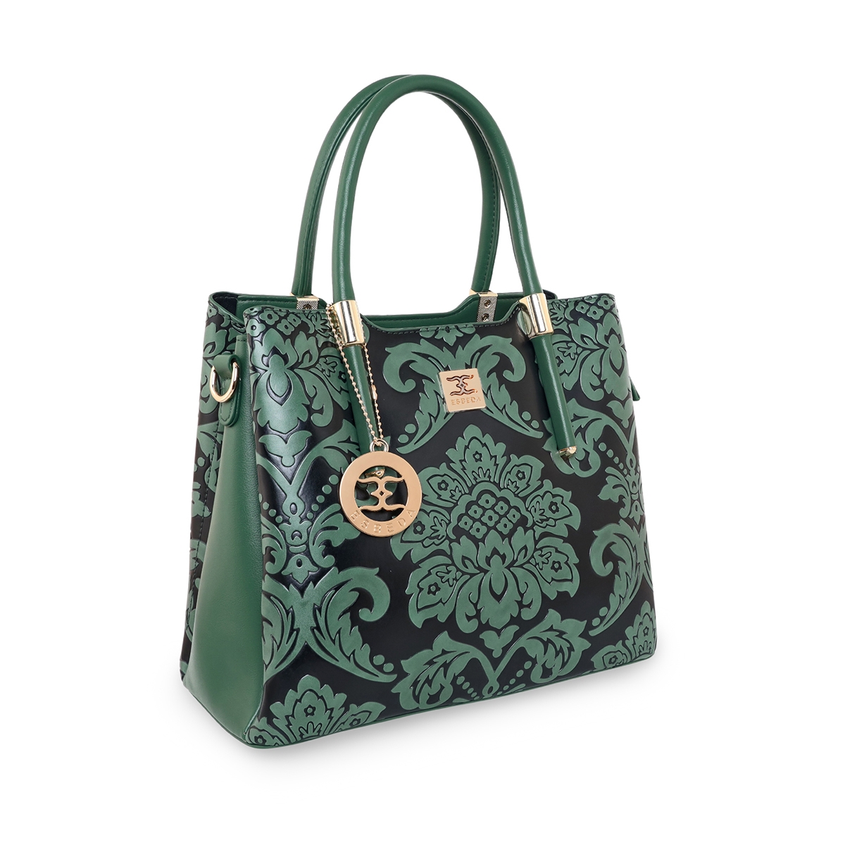 Women's Green PU Printed Handbags