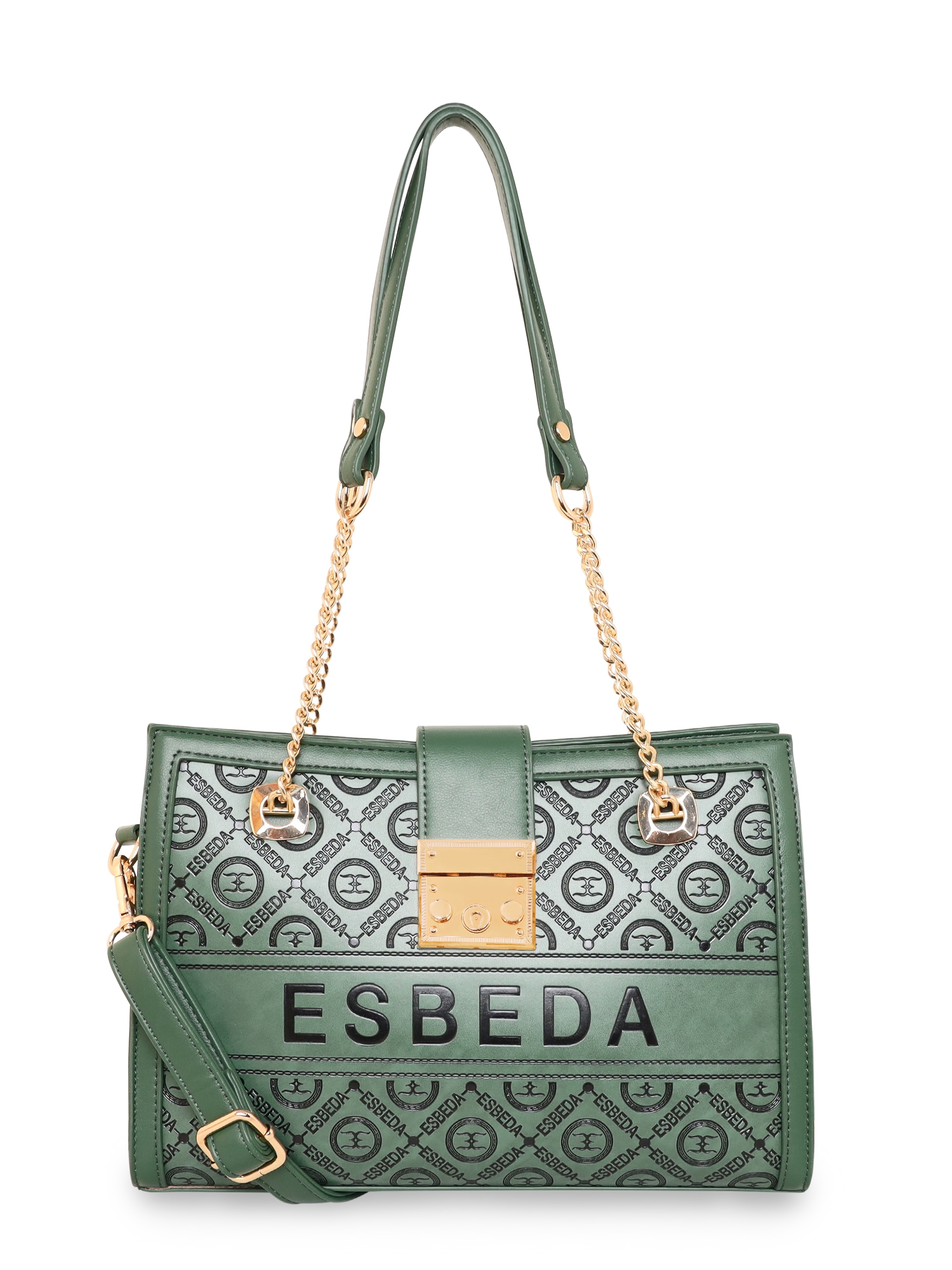 ESBEDA | ESBEDA Green Color ESBEDA Logo Embossed Handbag For Women