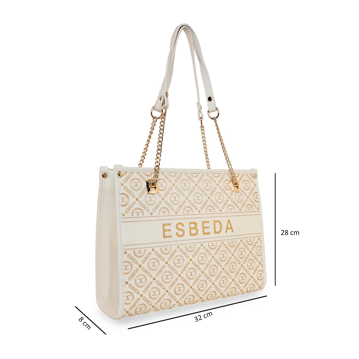 ESBEDA Gold Color ESBEDA Logo Embossed Handbag For Women