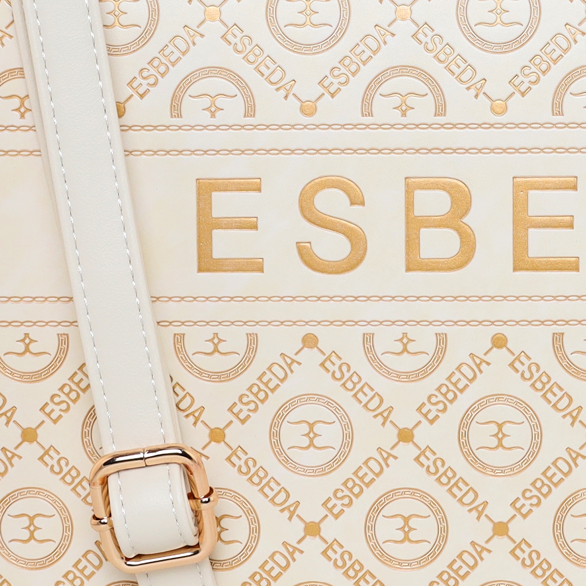 ESBEDA Gold Color ESBEDA Logo Embossed Handbag For Women