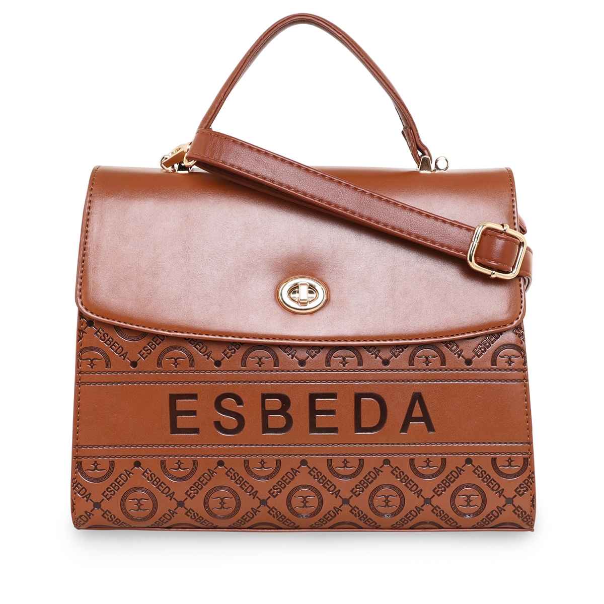 ESBEDA | ESBEDA Brown Color ESBEDA Logo Embossed Handbag For Women