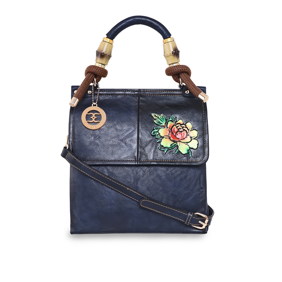 ESBEDA | ESBEDA Blue Color 3D Flower Print Handbag For Women