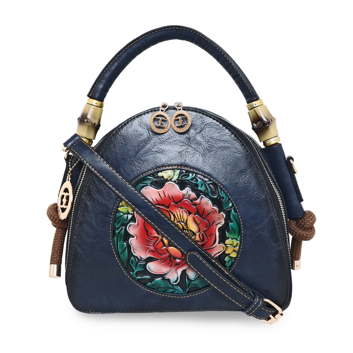 ESBEDA | ESBEDA Blue Color Vintage Embossed Flower Handbag  For Women