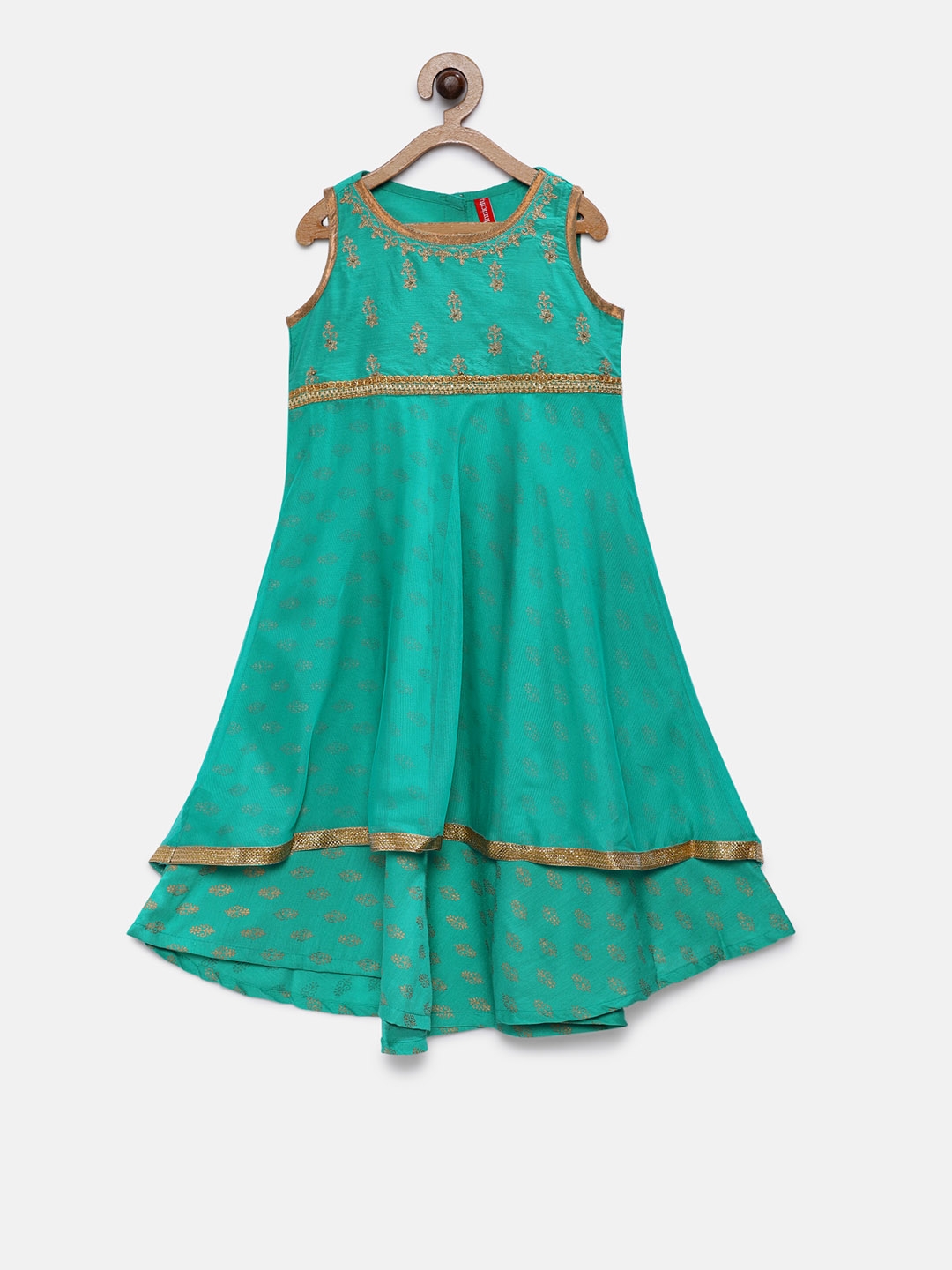 Ethnicity | Ethnicity Teal Polyester Blend Girls Dress