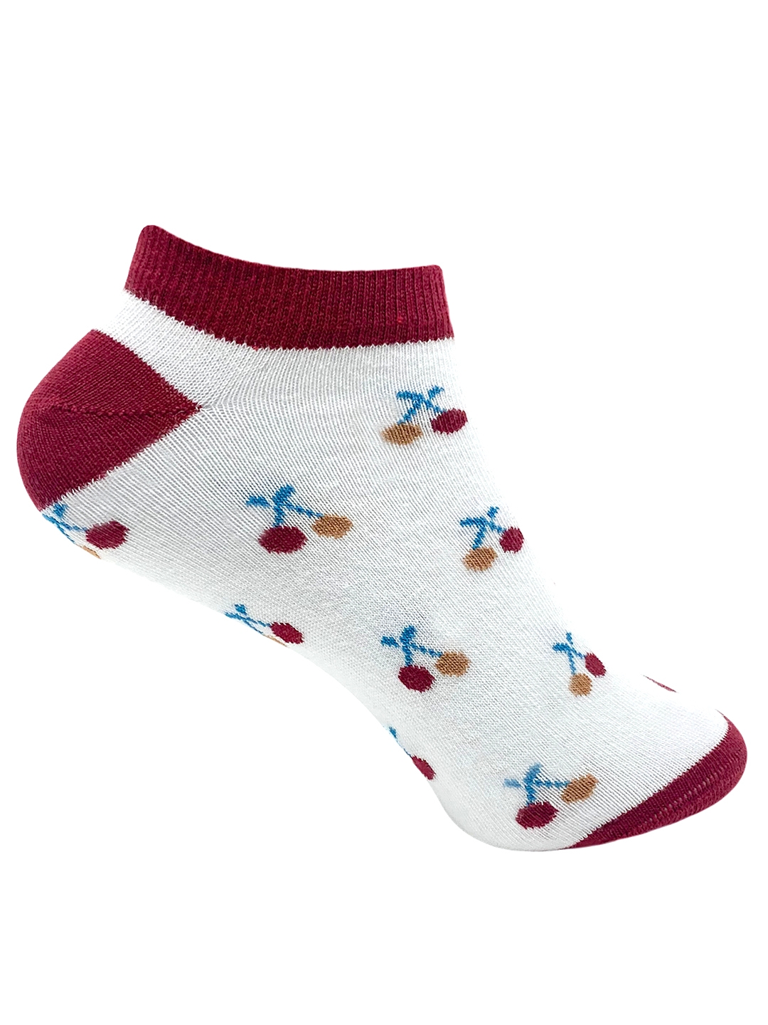 Mint & Oak | Mint & Oak Feelin’ Cherry-fic White Ankle Length Socks for Women