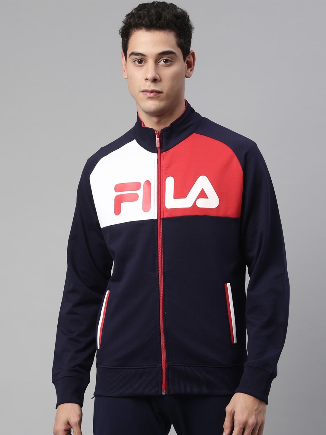 FILA | Men's Blue Cotton Activewear Jackets