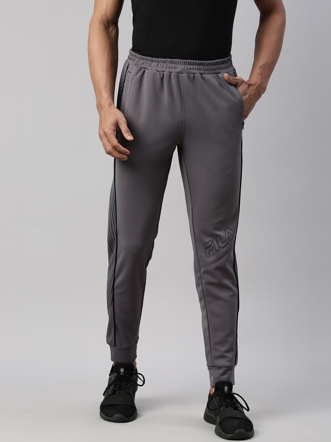 Men's Grey Cotton  Activewear Leggings