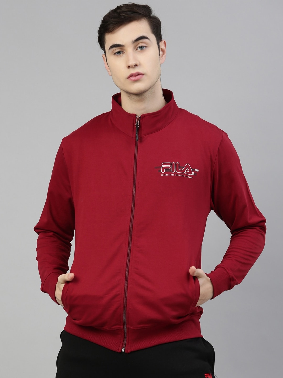 Men's Red Cotton Activewear Jackets