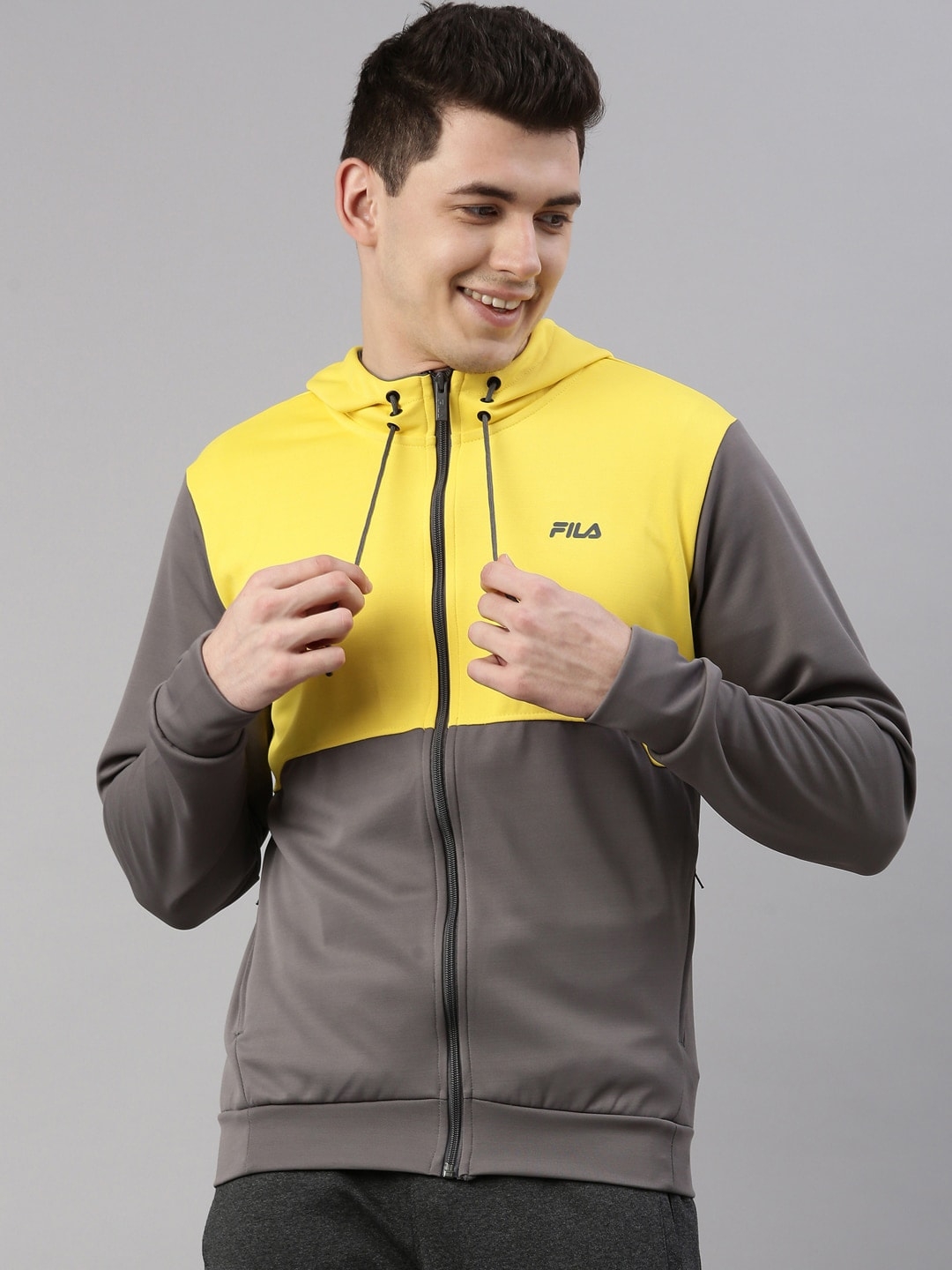 FILA | Men's Grey Cotton Activewear Jackets