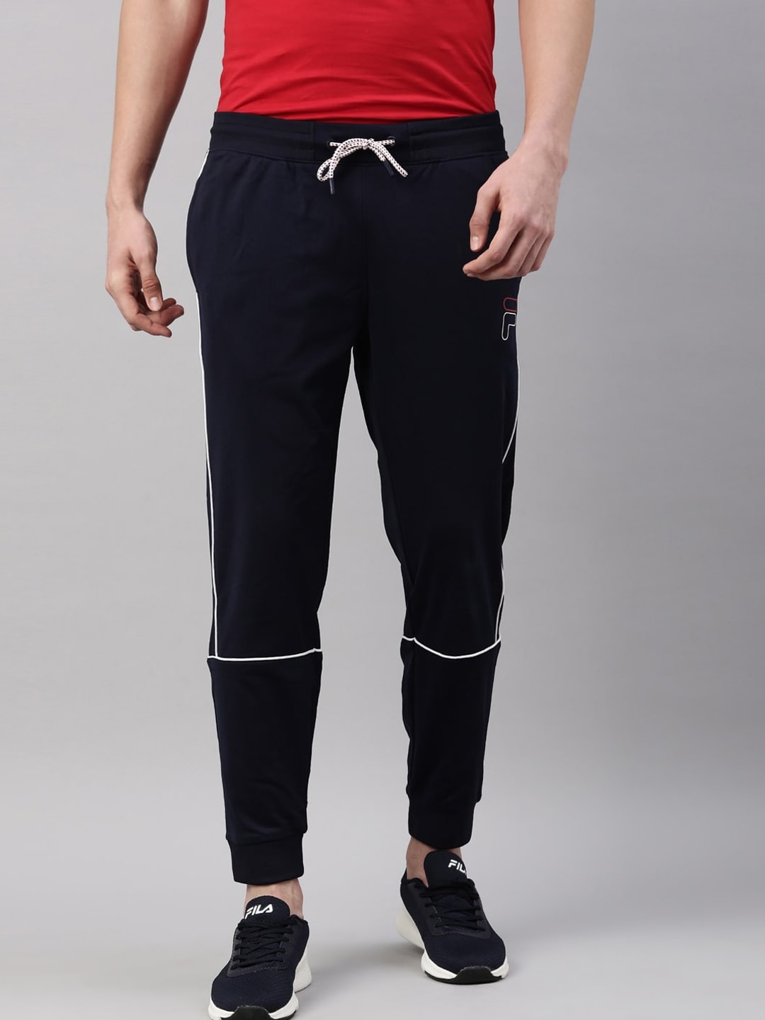 FILA | Men's Blue Cotton  Activewear Joggers
