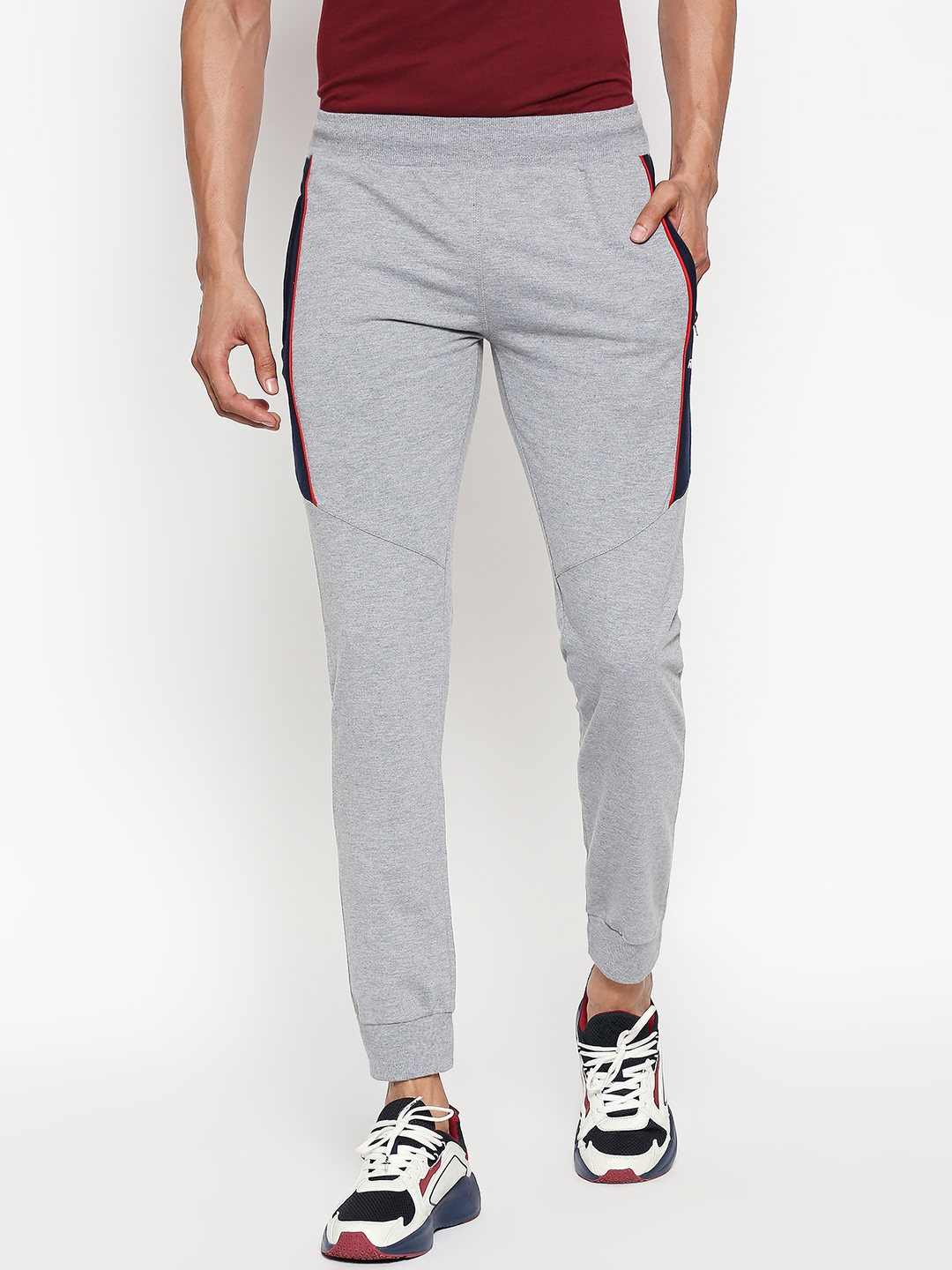 FITZ | Grey Striped Casual Jogger