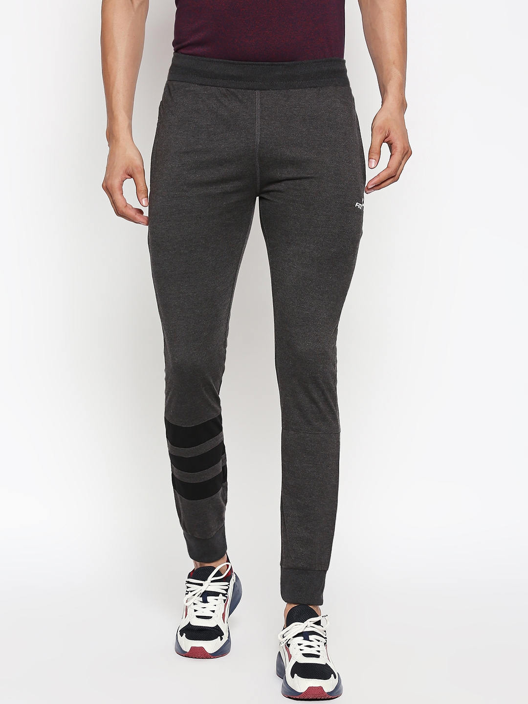 FITZ | Grey Striped Casual Jogger
