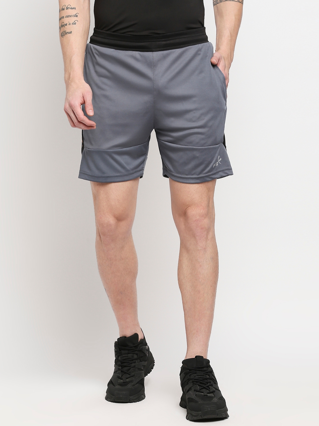 FITZ | Fitz Polyester Regular Fit Shorts For Men - Grey