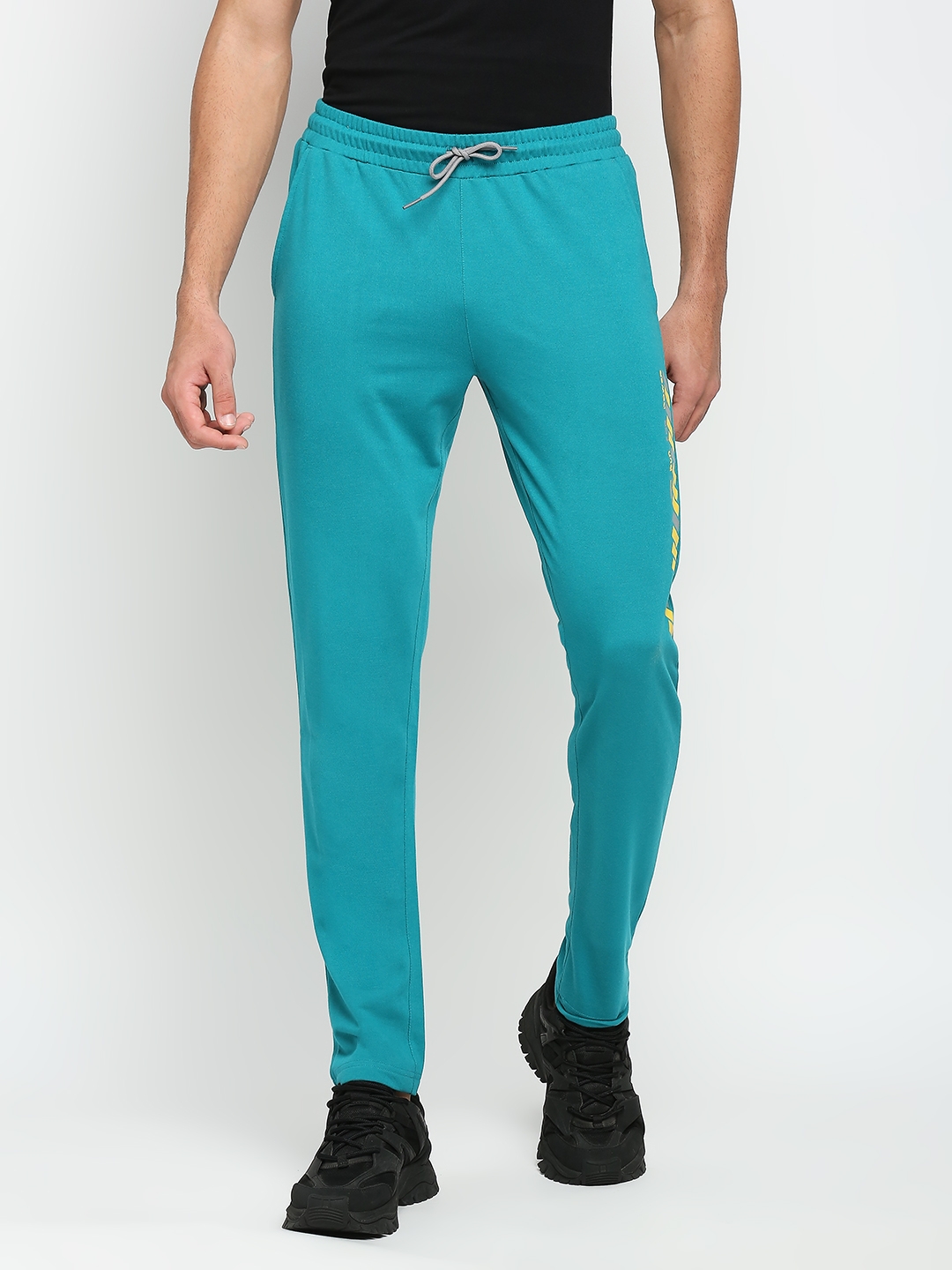 FITZ | FiTZ Cotton Polyester Slim Fit French Terry Knit Joggers For Mens - Blue