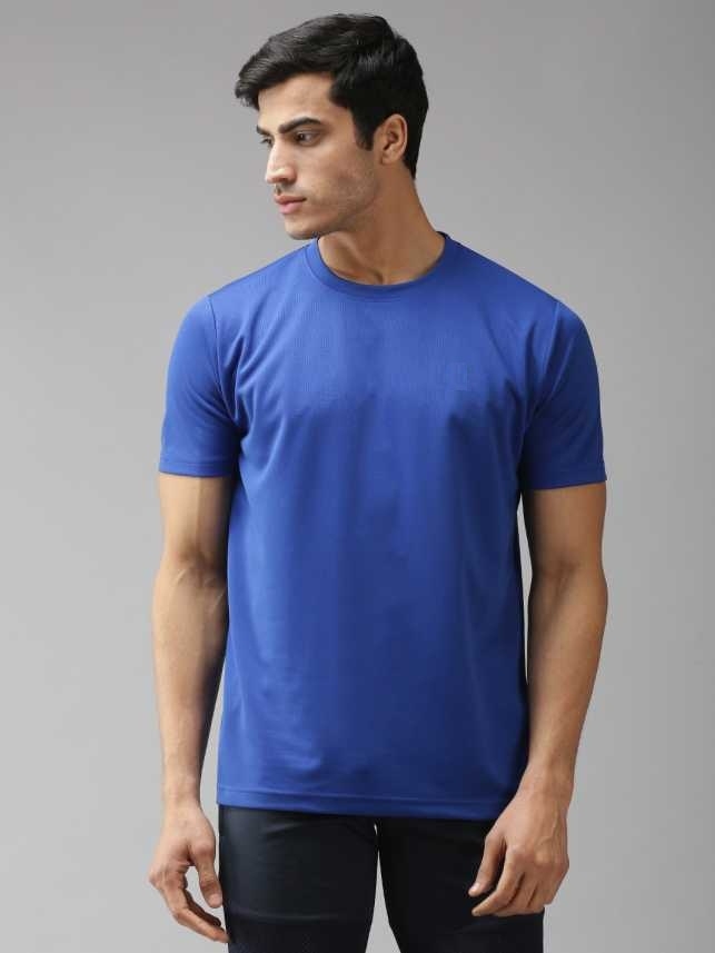 Fundoo | Fundoo Solid Men Round Neck Indigo Blue T-Shirt 
