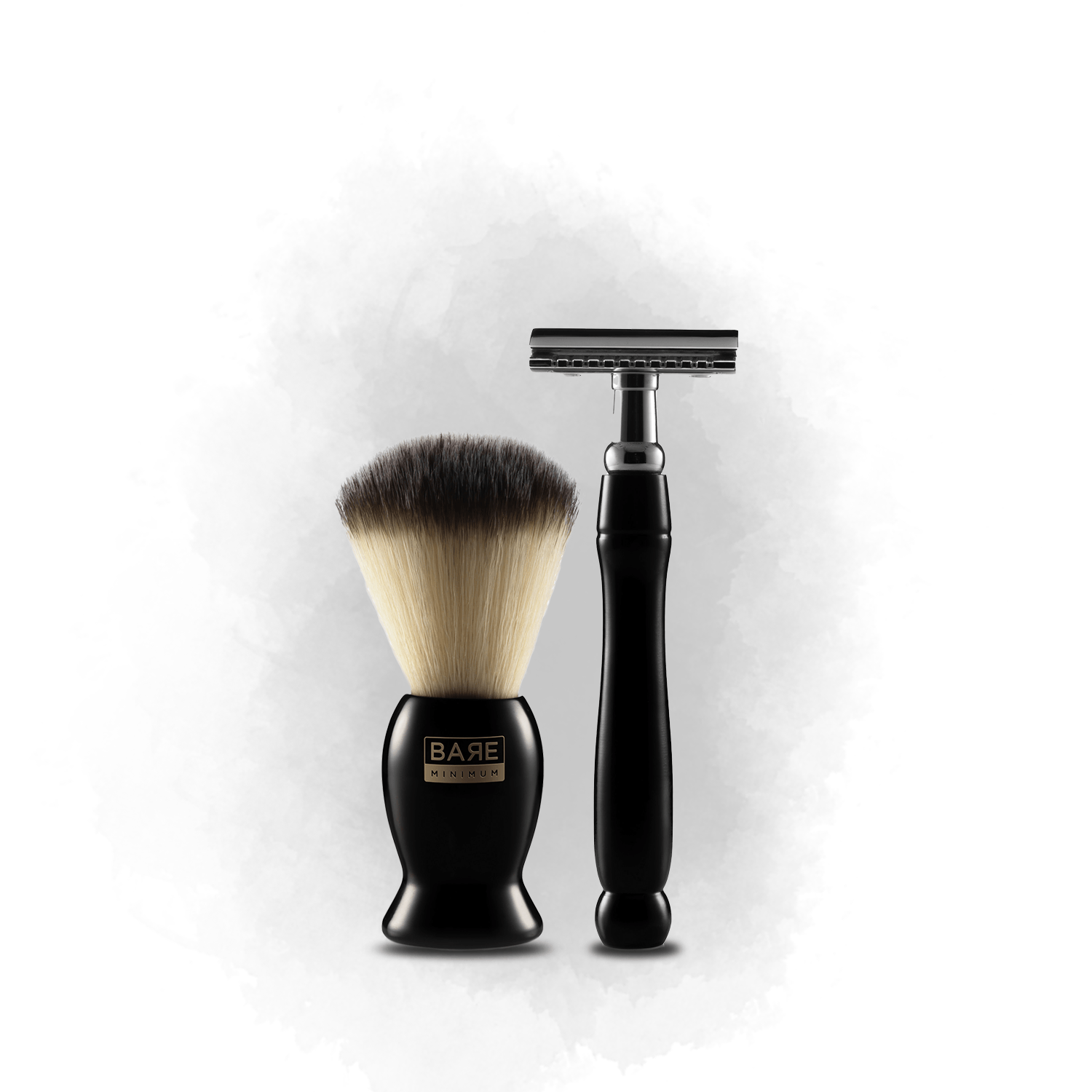 BARE MINIMUM | Bare Minimum | Combo of Shaving Brush + Shaving Razor | Gender-Neutral | With Bio-degradable Bamboo Handle | Includes 5 Recyclable Blades |