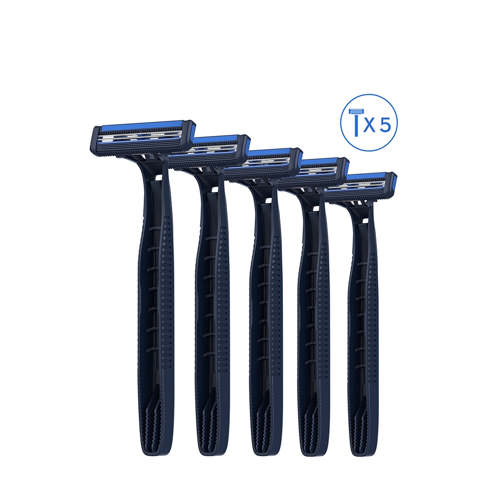 LetsShave | LetsShave Pro 2 Plus Disposable Razor - Twin Blade Disposable Shaving Razor (Pack of 5)