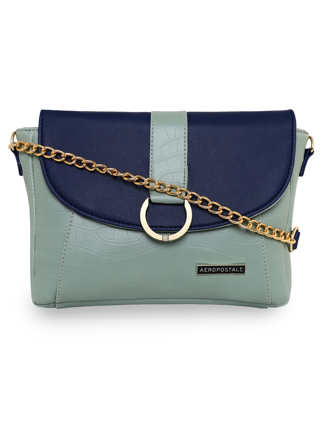 Aeropostale | Aeropostale Textured Amy Crossbody Fashion Bags For Women Stylish Magnetic Flap Button With Fancy Handware Vegan Leather Green