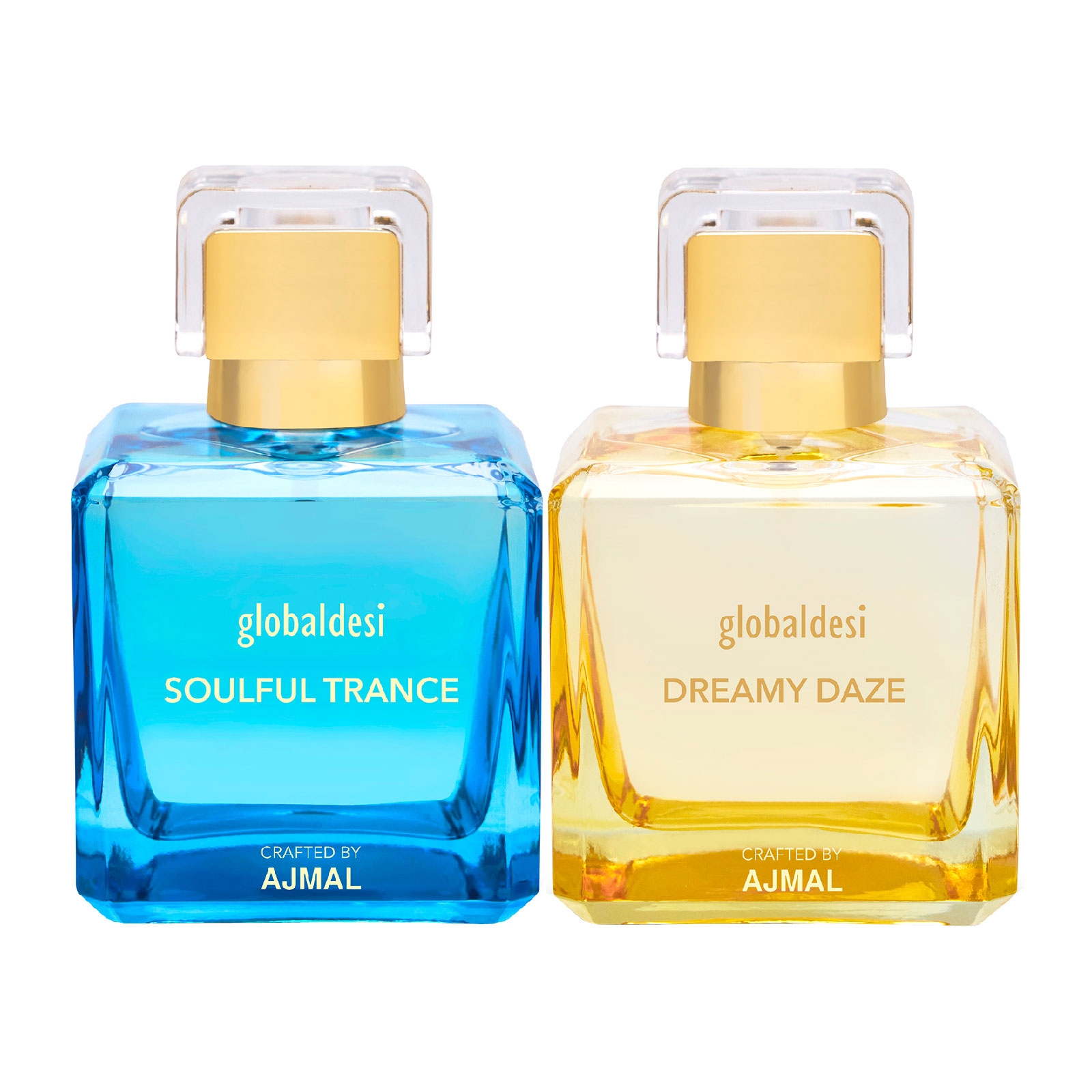 Global Desi Crafted By Ajmal | Global Desi Soulful Trance & Dreamy Daze Pack of 2 Eau De Parfum 50ML for Women Crafted by Ajmal + 2 Parfum Testers