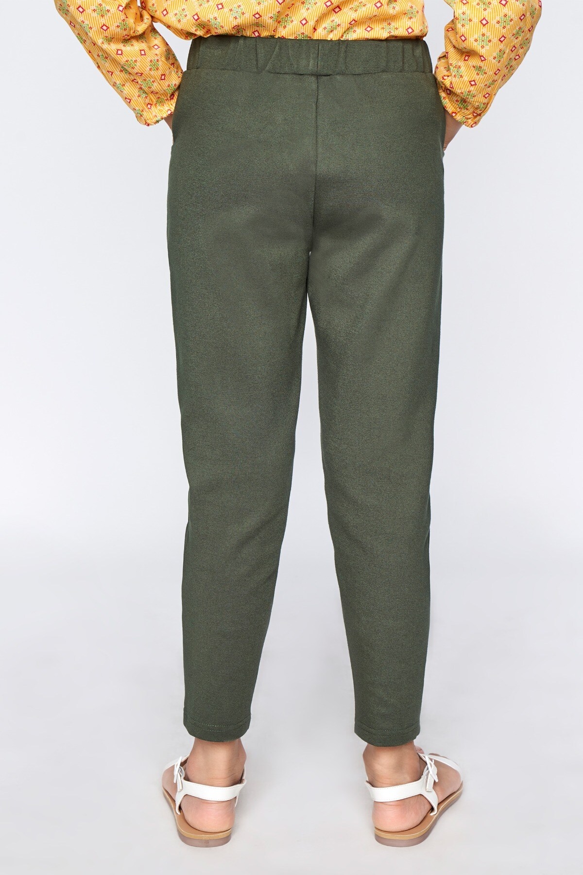 Olive Solid Straight Bottom