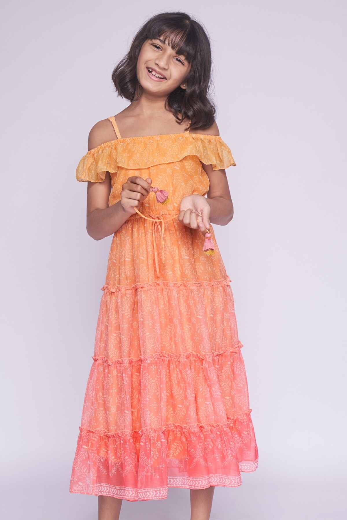 Global Desi Orange Gown