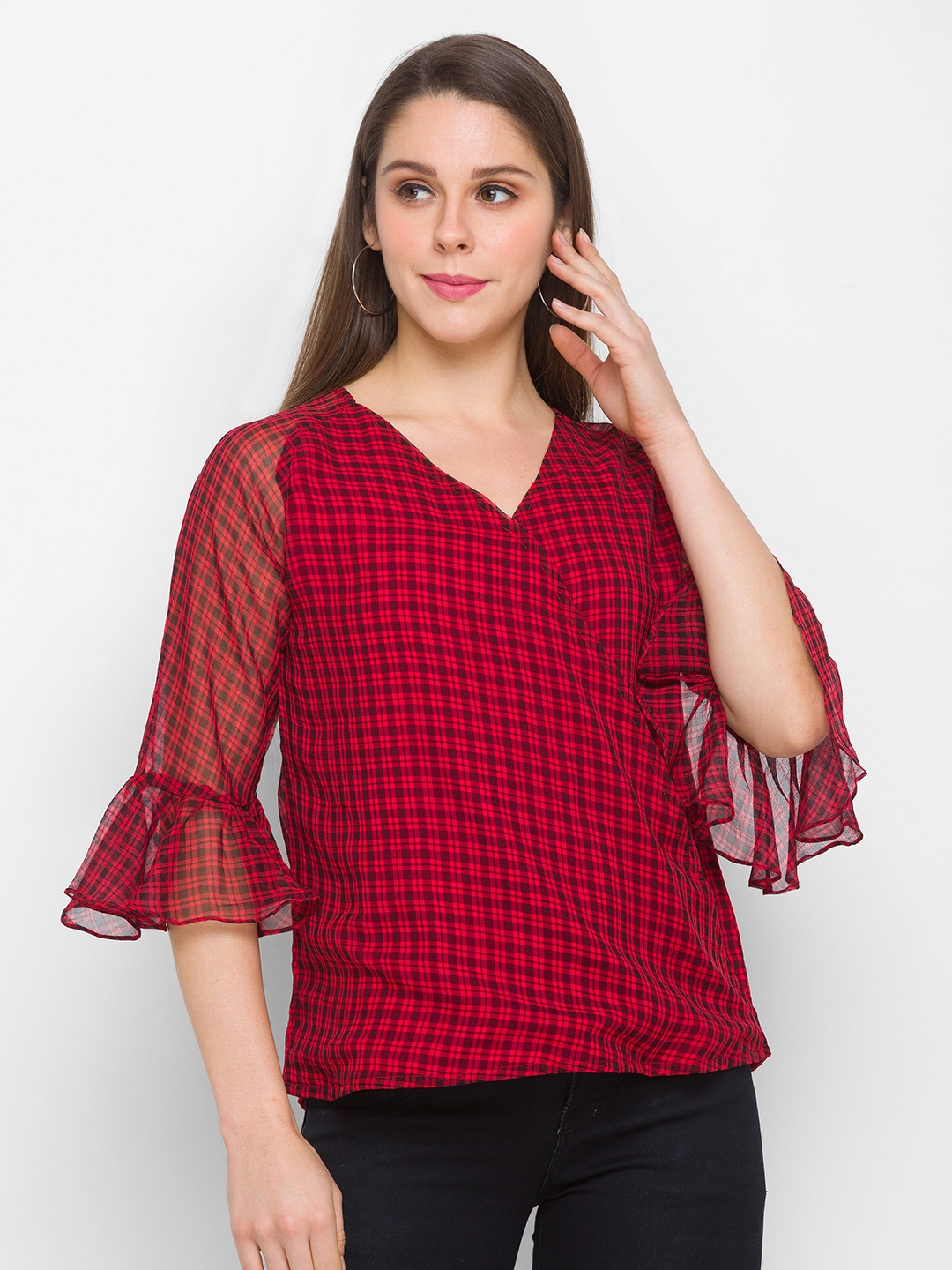 globus | Globus Red Checked Top