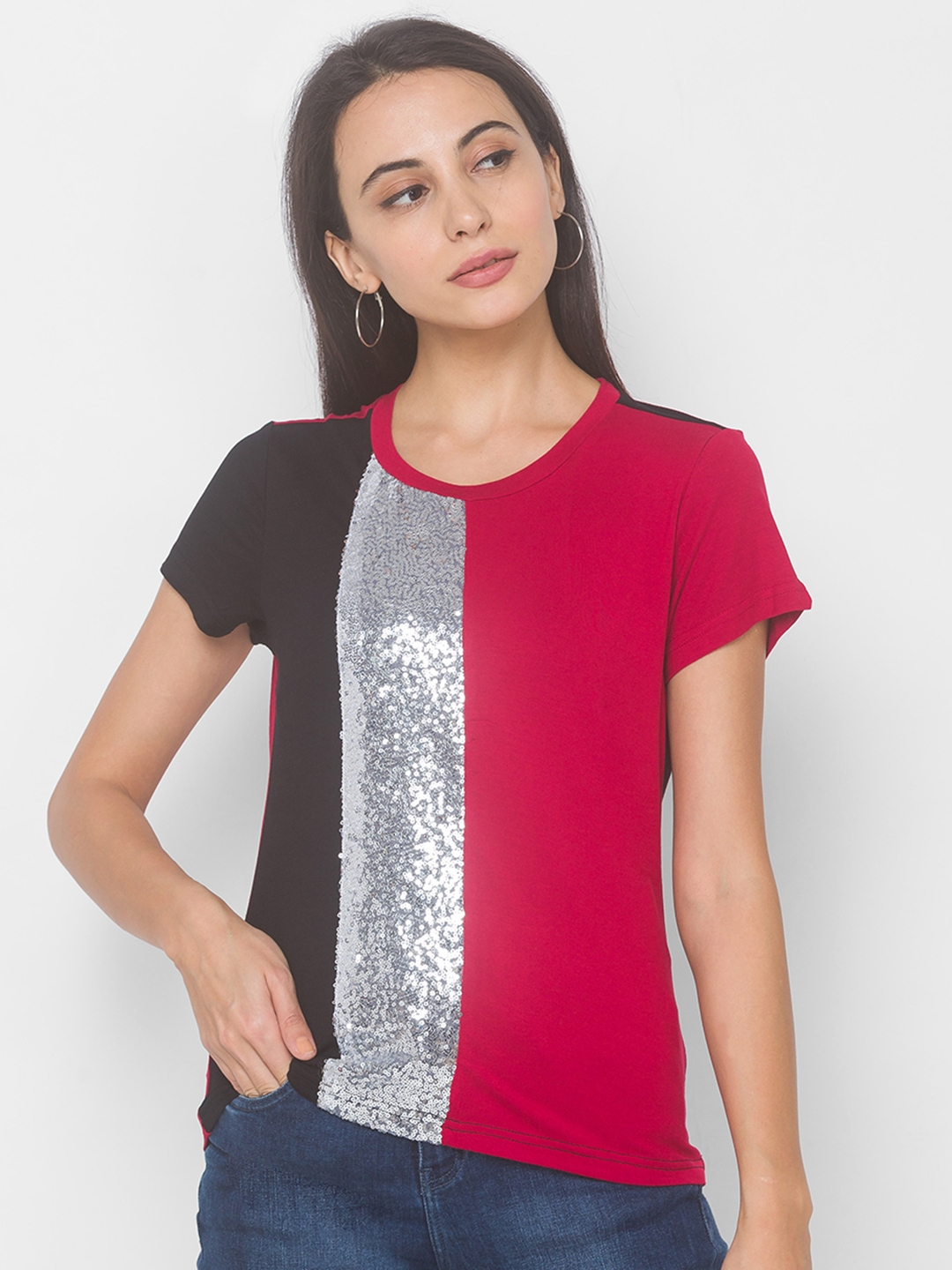 globus | Red Colourblock T-Shirt