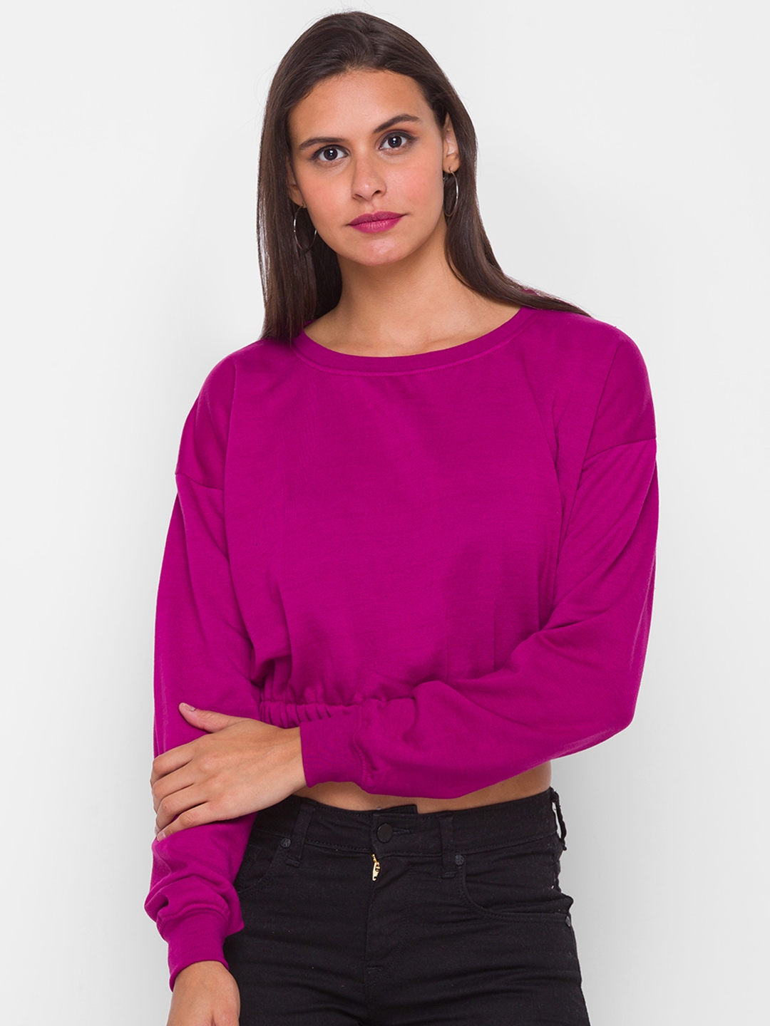 Purple Solid Sweatshirt