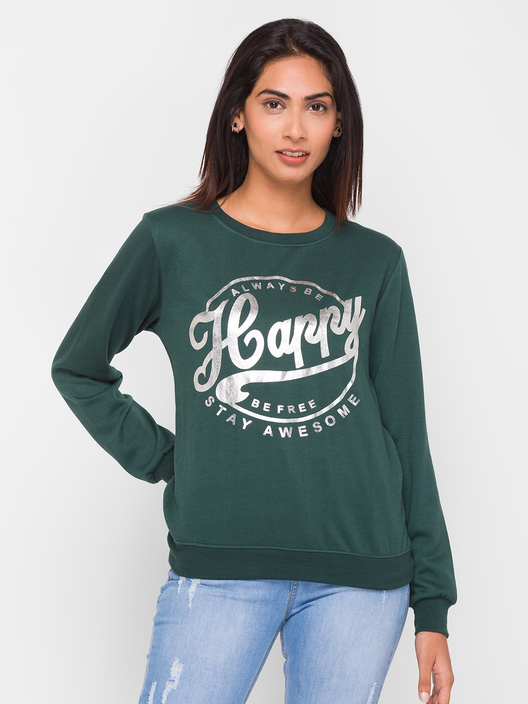 Globus Green Printed Sweatshirt