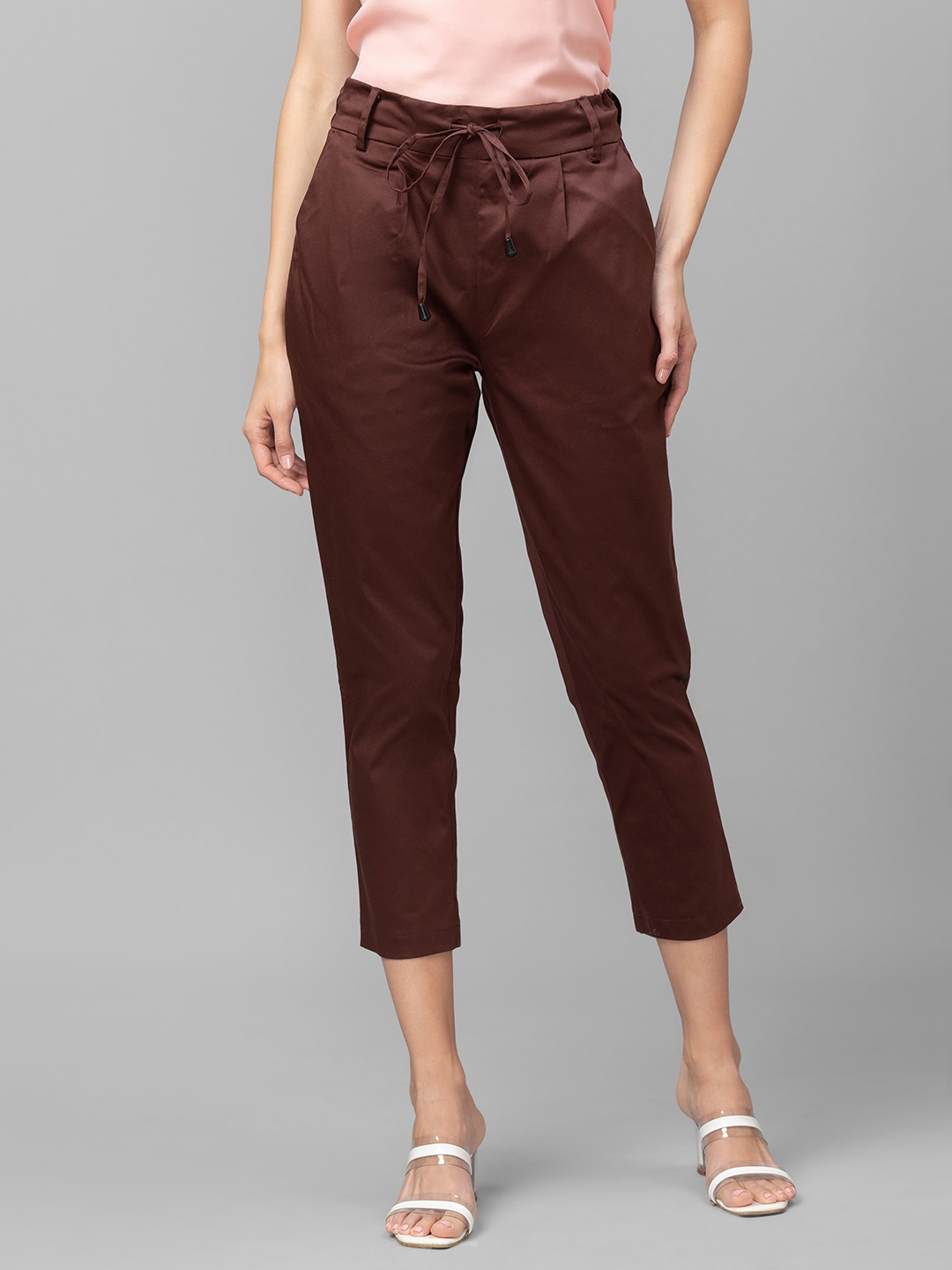 globus | Globus Brown Solid Trousers