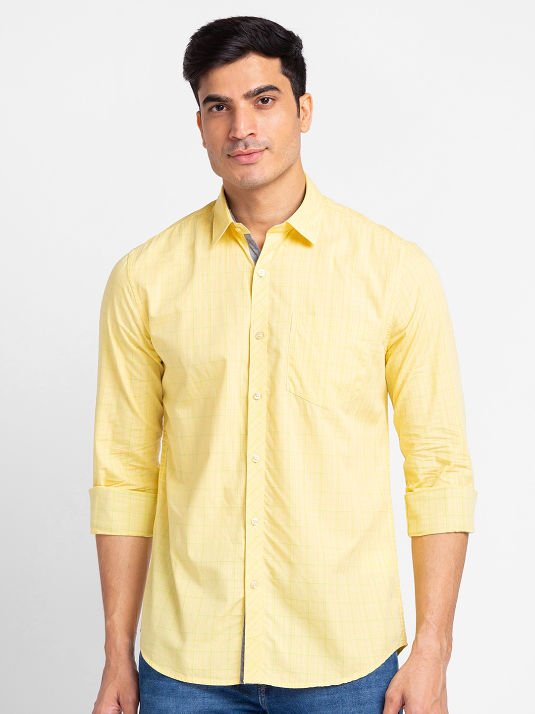 Globus Yellow Checked Shirt
