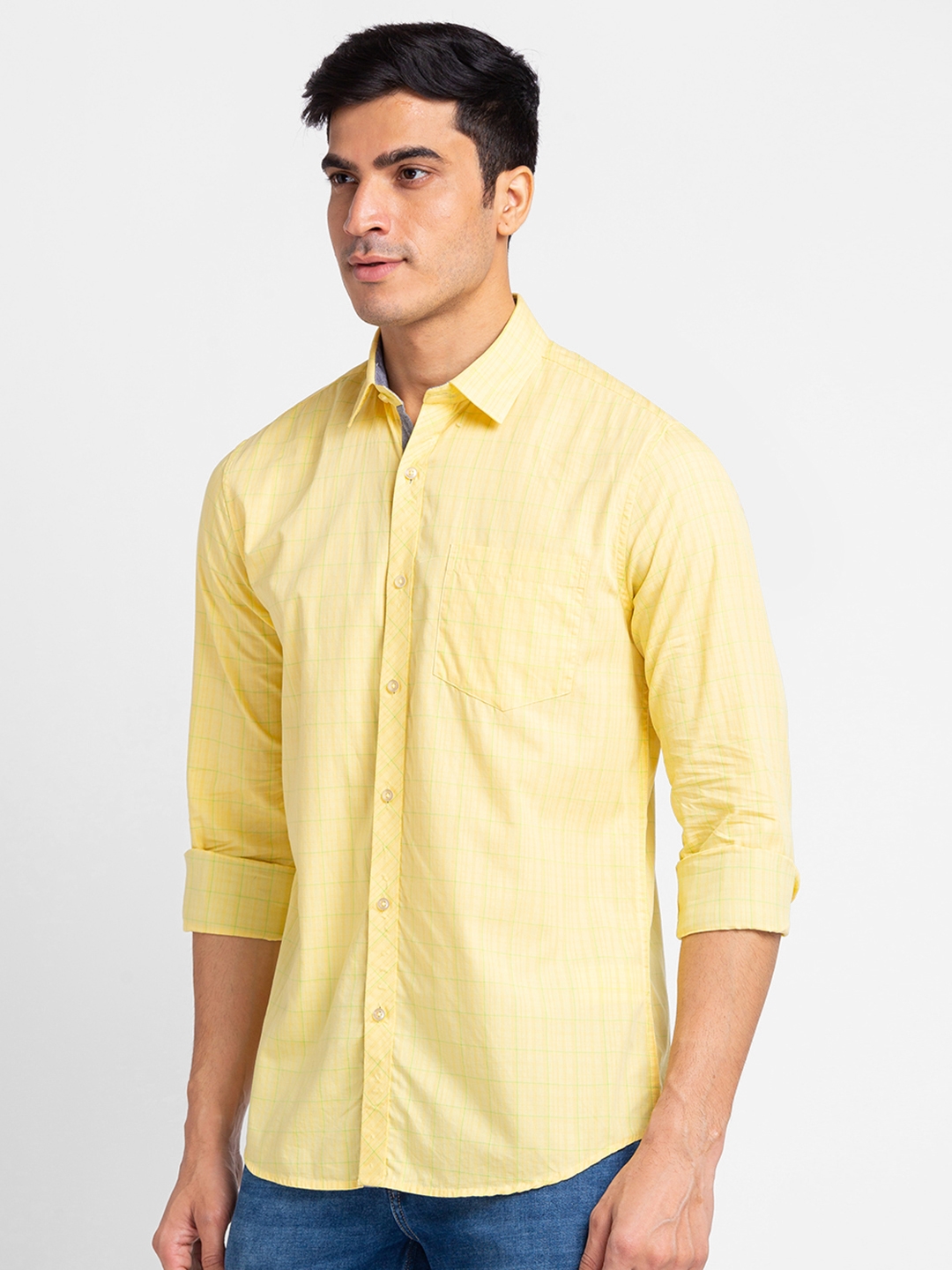 Globus Yellow Checked Shirt