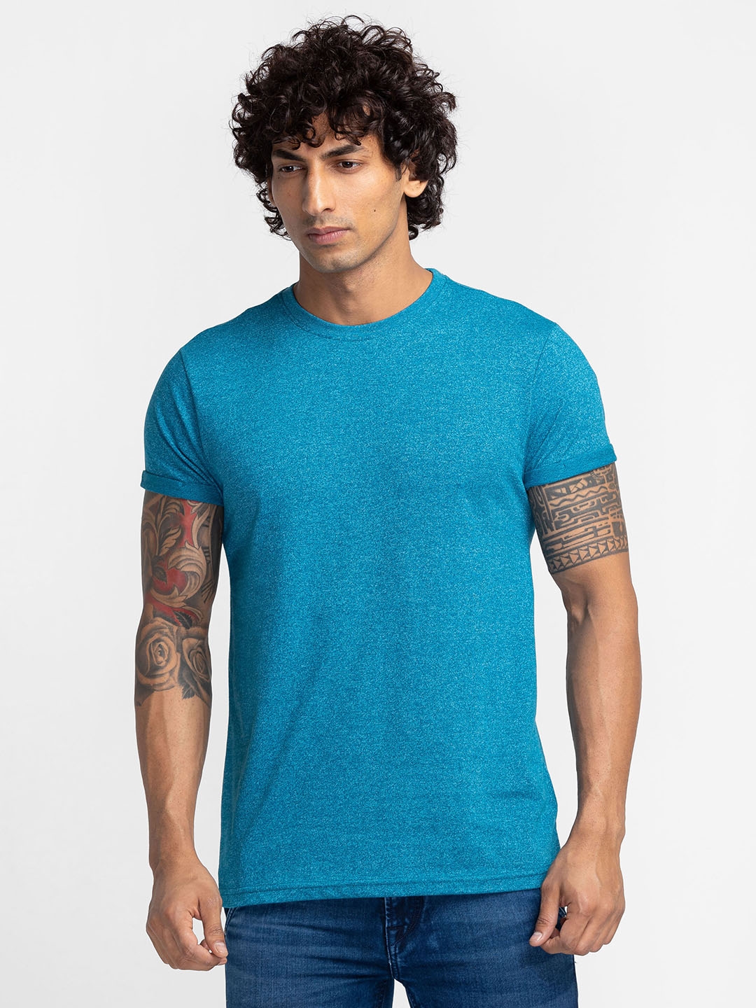 globus | Globus Cobalt Solid Regular Fit Casual Tshirt